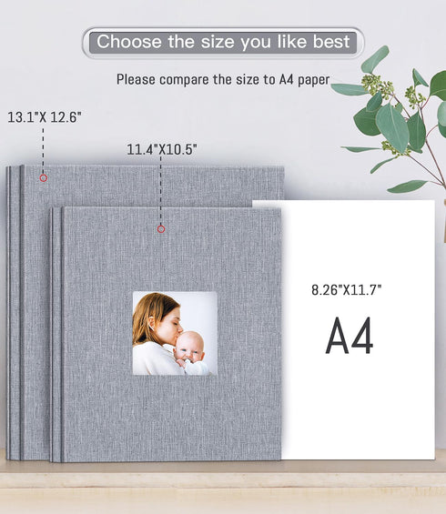 Popotop Photo Album, Self Adhesive with Picture Display Window, 40 Pages DIY Baby Memory Book for Wedding