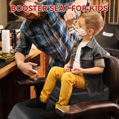 3-10 14.5"x11" HOMBYS Adjustable Salon Booster Seat for Kids Leather Children Cushion for Barber Chair, Cushion