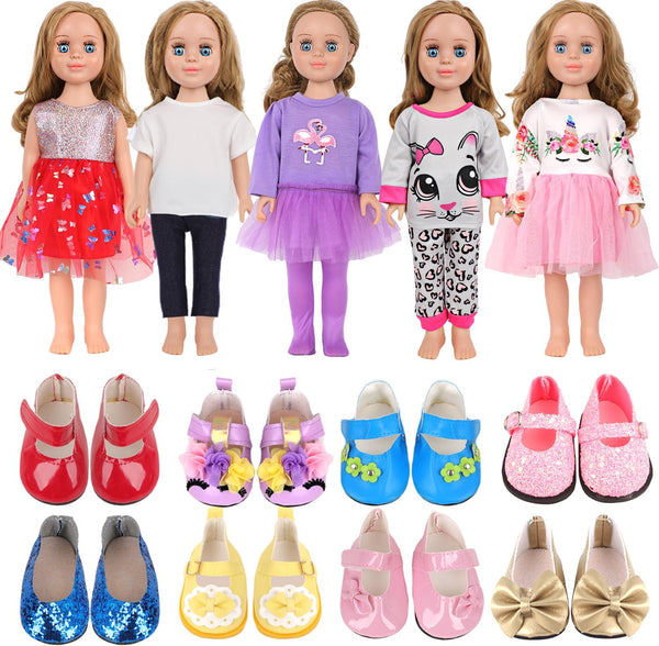 MSYO 18-Inch Doll Clothes & Accessories Kit: 5 Pre-Styled Outfit Sets +