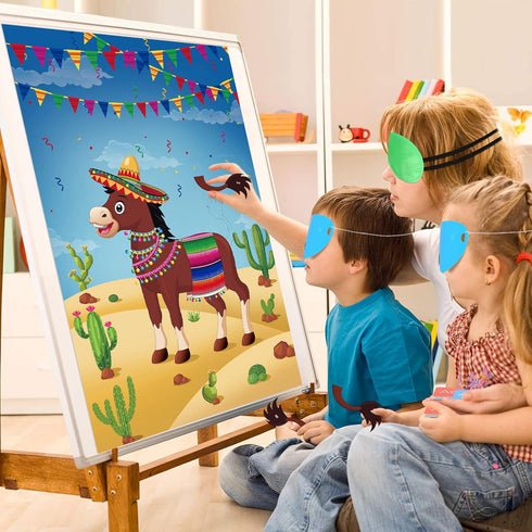 50 Hooqict Pin The Tail on The Donkey Party Games for Kids Birthday Party Supplies Decorations, Large Pin The Tail