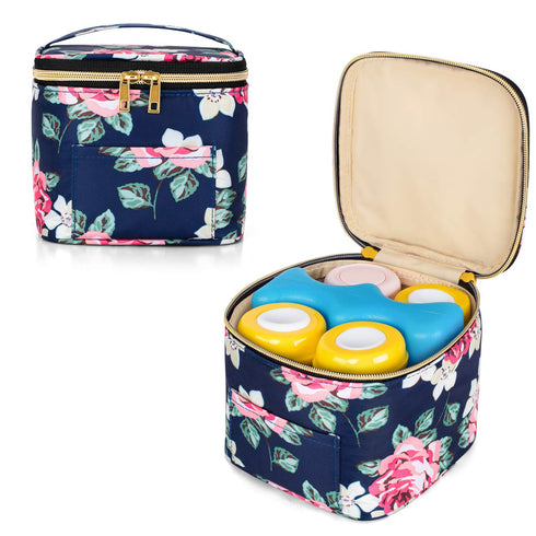 Teamoy Breastmilk Cooler - Bottle Bag for 4 Large 5 Oz Bottles, Perfect for Working Moms, Peony