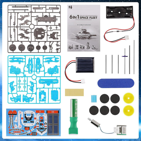 STEM Projects for Kids Ages 8-12, 6-in-1 Solar Robot Kit Space Toys for 10-Year-Old Boys & Girls, Christmas Birthday
