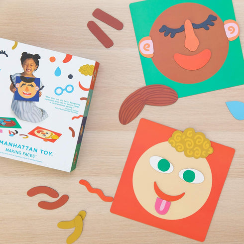 Manhattan Toy Making Faces 34-Piece Bilingual Emotion Toy for Kids 3 Years and Up, English and French Learning