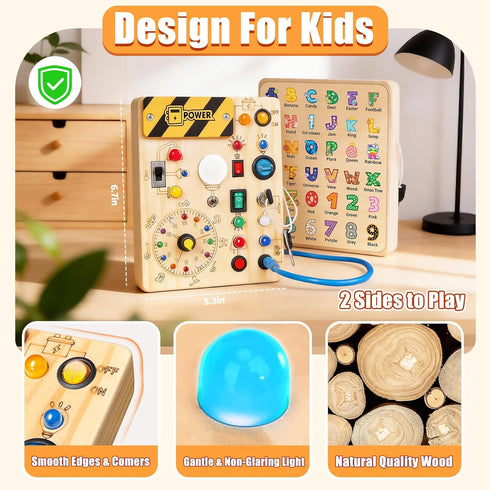 1-3 v2) Konijiwa Busy Board - Montessori Toys for Years Old Boys & Girls | Sensory Toys for Kids with Autism | Toddlers