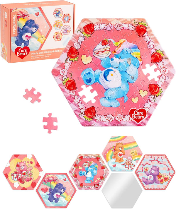 Care Bears by PieceRelax 5-Pack Hexagon Wall Tile Puzzle Set 56 Plastic
