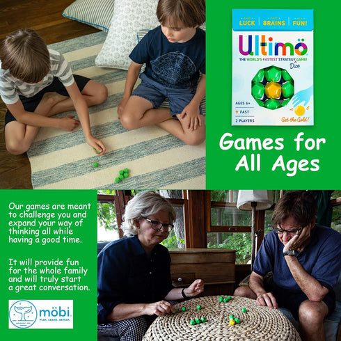 Mobi Ultimo Kids Dice Game - 1 Minute Strategy Game for Family Game Night, Ages 8+, 2 Players, 15 Dice