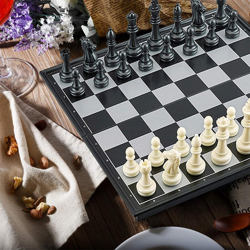 Travel Chess Set - Magnetic Portable Folding Chess Board (Medium / 9.7 Inch)