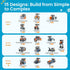 8-13, 15-in-1 Set 212 AOHU Solar Robot Building Kit STEM Gift for Boys Aged DIY Educational Science Building Toy, Solar