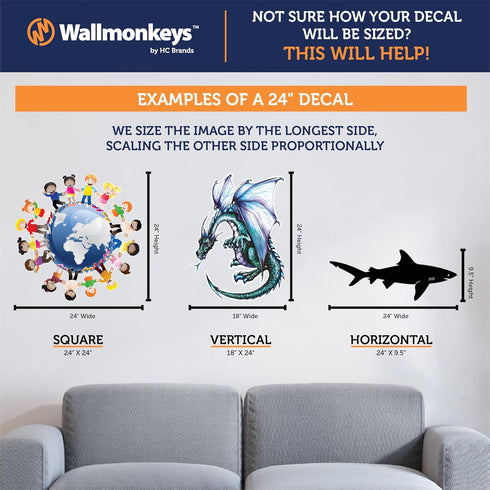 Cute Baby Elephant Cartoon Wall Decal, Wallmonkeys Peel and Stick Graphic (18 in W x 17 in H) WM139010