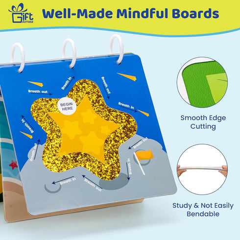 Multi-Sensory Mindful Maze Boards - Textured Sensory Calming Toys for Kids, Finger Path Breathing Board