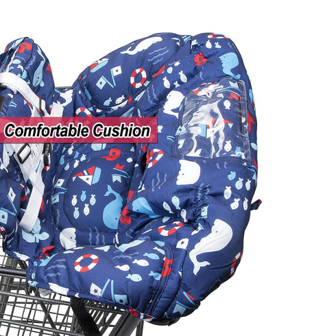 MURPHYfine 2-in-1 Shopping Cart Cover for Baby- - Foldable Portable Seat with Bag for Infant to Toddler - Compatible