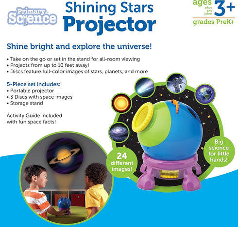 Learning Resources Shining Stars Projector, Solar System Space Toy Set for Ages 3+, 5-Piece Multicolor Set