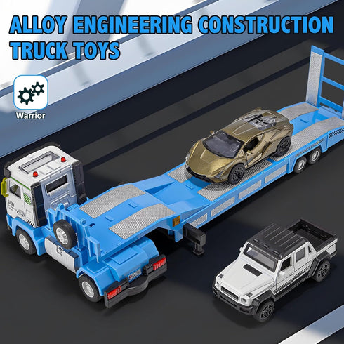 VijiSuki Set Die-cast Semi Truck Toys w/Semi Truck, Pickup, Racing Car, Alloy Engineering Transport Vehicles Toys