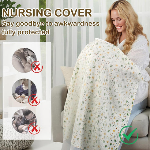 Muslin Nursing Cover for Breastfeeding,Breathable Breastfeeding Cover, Privacy Breastfeeding Cover Nursing Apron