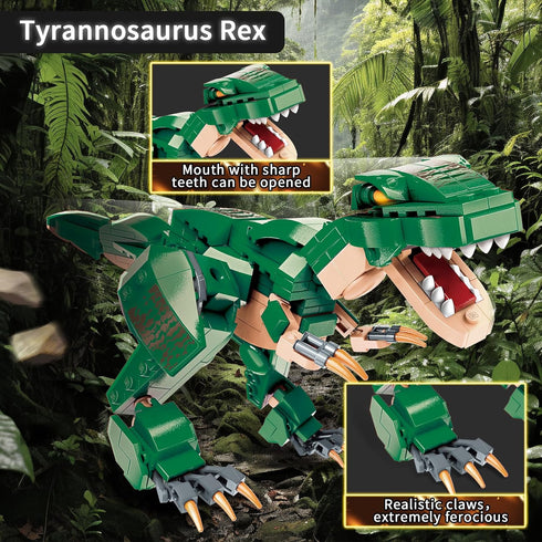 STEM 3 in 1 Dinosaurs Building Blocks Toys for Kids Age 6-10, Educational Compatible with Lego, Best Gifts for Boys