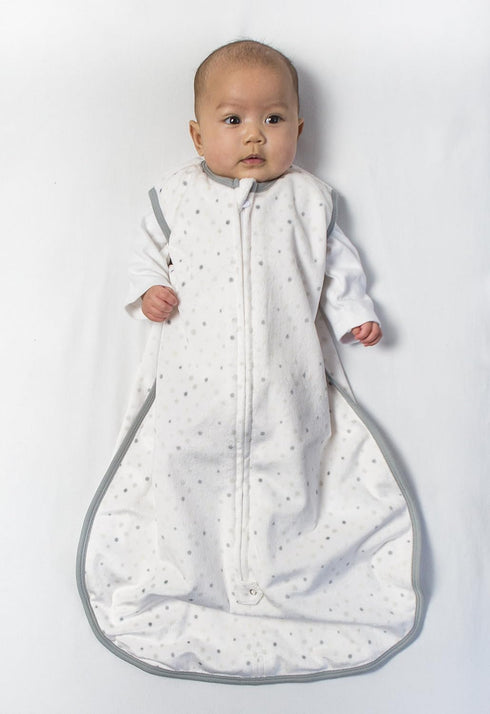 Amazing Baby Microfleece Sleeping Sack, Wearable Blanket with 2-Way Zipper, Use After Swaddle Transition, Playful Dots, Sterling, Large 12-18 Month