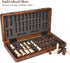 15" Set ELONGDI Wooden Chess with Magnetic Pieces - Extra Queens - Folding Chessboard Portable Travel Tournament Chess
