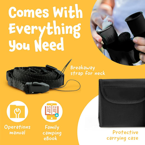 Think Peak Black Binoculars - Science Toy for Kids Ages 4-8, Compact Outdoor Adventure & STEM Educational Gift
