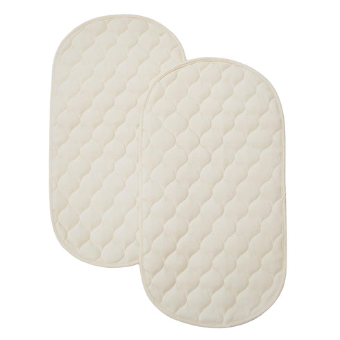 TL Care 2 Pack Waterproof Quilted Playard Changing Table Protector Pads, Organic Cotton Top Layer, 23" x 12"