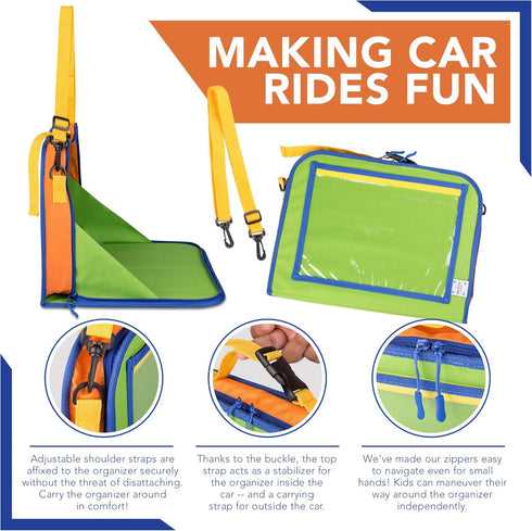 My Specialty Kids Shop 3+) Car Organizer Back Seat for Kids & Tablet Holder for Car with Kick Mats & Lap Tray Car