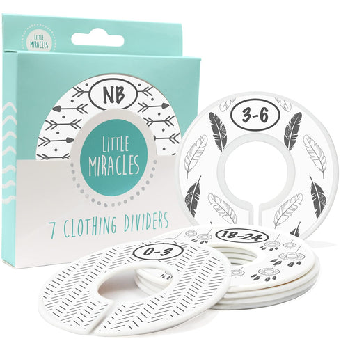 Baby Closet Size Dividers, 7X Boho Nursery Closet Dividers for Baby Clothes, Bohemian Nursery Decor for Boy or Girl