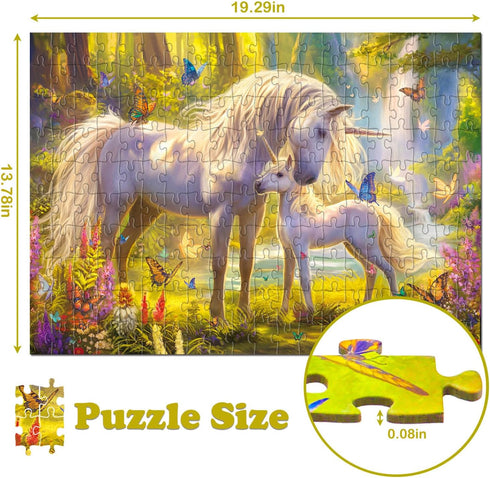 6-8 8-10 200 6 7 8 9 10 RANSUNN Puzzles for Kids Ages - Unicorn and Foal, Piece Puzzles for Kids, Learning Educational