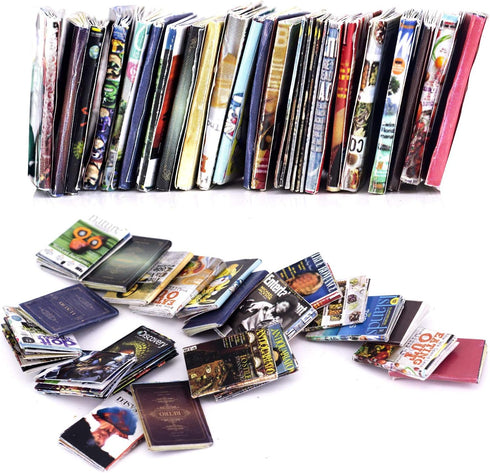 Dollhouse Miniatures Magazine Books, Mini Books Model Accessories 1:12 Scale for DIY Puzzle Project