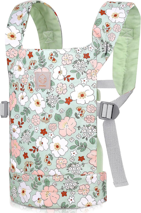 GAGAKU Doll Carrier for Kids, Toy Baby Doll Carrier with Adjustable Straps for American Girl Doll Accessories - Green