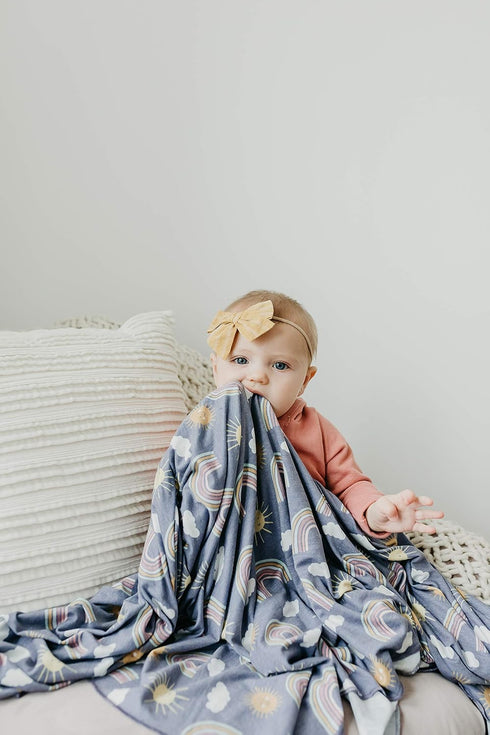 Copper Pearl Large Knit Baby Swaddle Blanket - Hope Design
