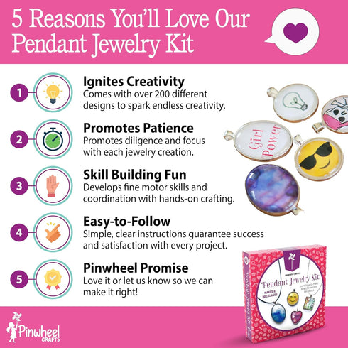 8-12+ 200 Pinwheel Crafts Pendant Jewelry Making Kit for Girls Years, Necklace and Bracelet Making Kit for Kids Single