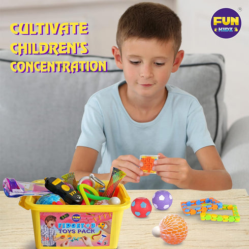 Pack 3-12, 7-12 Gift Fidget Box Toys for Kids FunKidz Sensory Toys for Boys Girls Age Autistic Children in Mystery