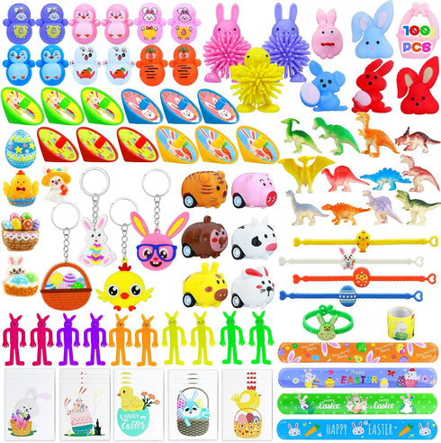H-Style Easter Egg Fillers, Easter Basket Stuffers Essentials for Teens Kids- 100Pcs Small
