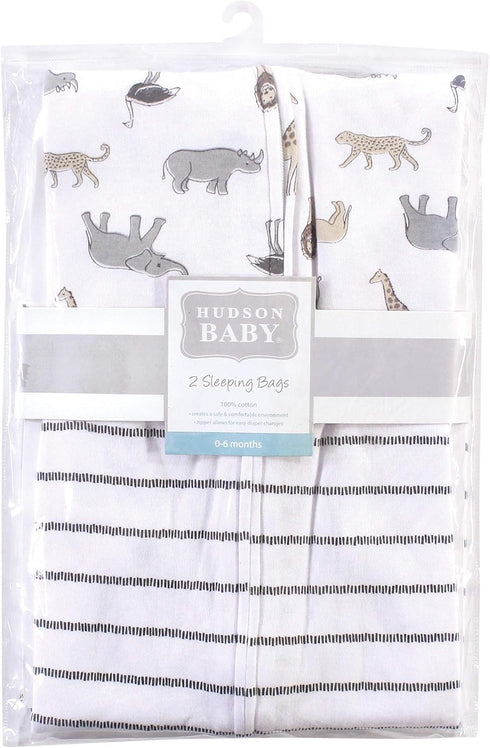 Hudson Baby Unisex Cotton Sleeveless Wearable Sleeping Bag, Sack Blanket, One Size