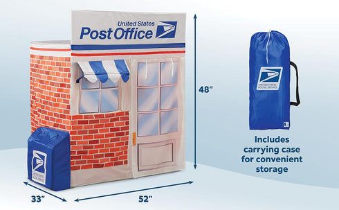 Kid Trax USPS Play Tent for Kids - Large Tent House with Mail Collection Box & Carrying Case, Post Office Toy