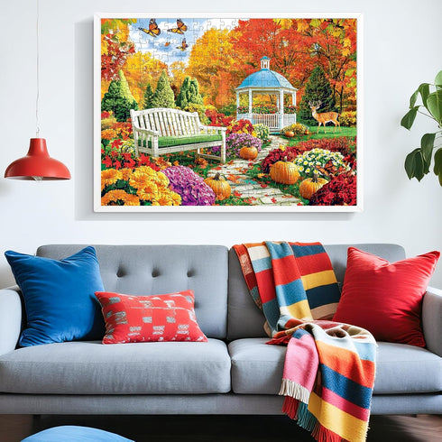 300 Adult,300 8-10,Challenging 20.5 15 Pieces Puzzles for Adults,Enchanting Autumn Garden & Pumpkin Puzzle for Pieces