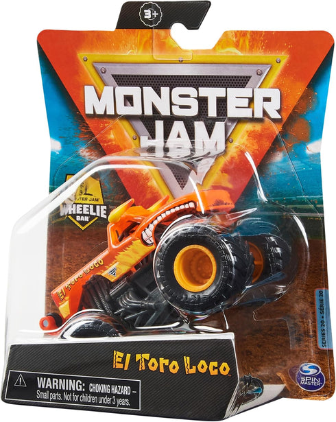 2021 1:64 Monster Jam Spin Master Diecast Monster Truck with Wheelie Bar: Shear Madness El Toro Loco