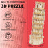 3D Puzzles for Adults & Kids - Leaning Tower of Pisa City Large Architecture Model Kit, 70 PCS STEM Educational Toys