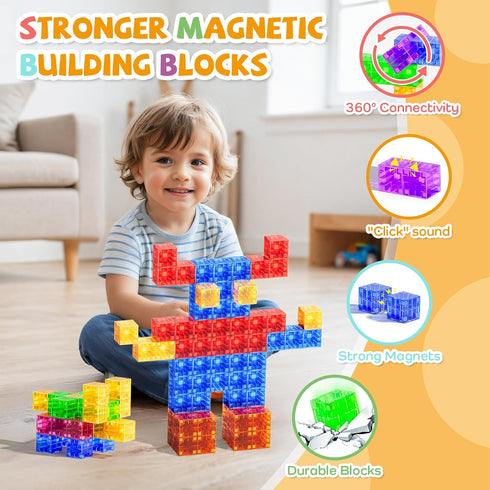 Set, 35PCS 3-5 4-8, SYSKENI Mini Magnetic Blocks Travel Magnetic Blocks Travel Toys for Kids Ages Portable Magnet Cubes