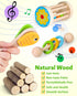 Playset, Coogam Wooden Musical Instruments for Toddlers, Tambourine Xylophone Castanet Flute Maracas Wood Percussion