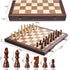 15'' Set Package, Set AMEROUS Magnetic Wooden Chess for Adults Kids - with Folding Board, Gift Pieces Storage Slots