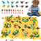 Puzzle Track Car Play Set with 12 Dinosaur Figures, Plastic Railcar Floor