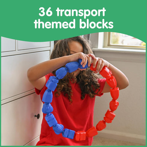 Set 36 18m+ edxeducation Learning Advantage Transportation Linking Blocks - of - - Connecting Blocks for Toddlers