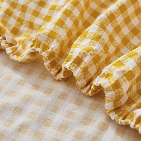 Infant,100% Brandream Baby Girl Crib Sheet Yellow Plaid Fitted Sheet Breathable Soft Standard Size Crib Mattress Sheet