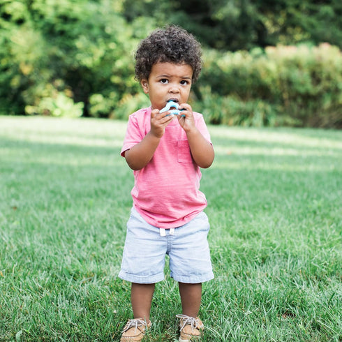 12mo+, Green Sprouts Silicone Molar Teether, Platinum-Cured Silicone, Sterilizer Safe, Tested for Hormones - Light