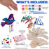 8 Pack Set Summer 3 ArtCreativity DIY Wind Chime Kit for Kids - - Wooden Wind Chime with Paint Kit, Rhinestone Flower