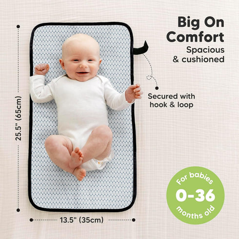 KeaBabies Portable Diaper Changing Pad - Waterproof Travel Changing Mat for Baby, Foldable Diaper Clutch, Detachable