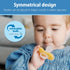Symmetrical 6-18m, 3 Pack Dr. Brown's Advantage One-Piece Silicone Baby Pacifier, Fully Soother, Dark