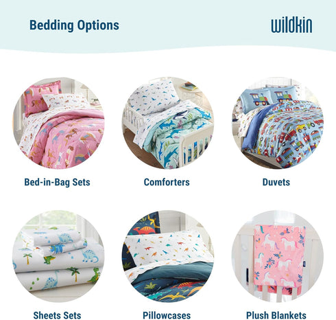 3-Piece Set Wildkin Microfiber Crib Bedding Comforter, Fitted Sheet & Crib Skirt - Dinosaur Land