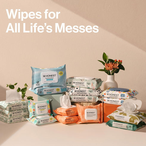 288 Count The Honest Company Hypoallergenic Multi-Use Baby Wipes for Sensitive Skin, Geo Mood