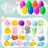 24 JOYIN Pcs Easter Prefilled Eggs with Mochi Squishy Toys, Kawaii Stress Reliever Squishy Toy for Easter Theme Egg